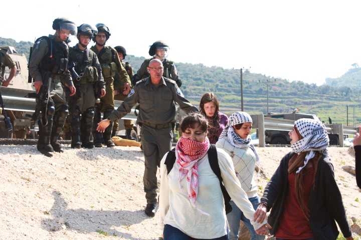 Nabi Saleh, West Bank: protesters and soldiers